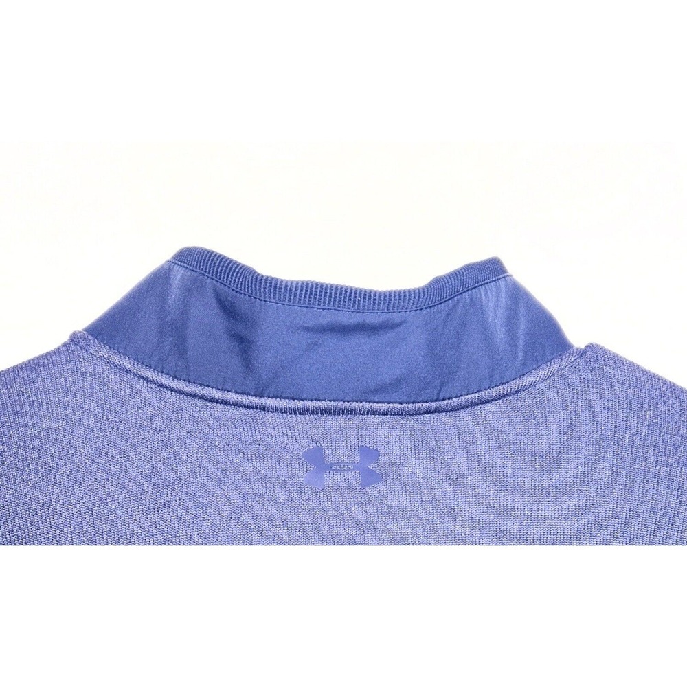 UNDER ARMOUR GOLF Blue Storm Sweater Fleece 1/4 Snap Mock Neck Top Sz XXL - Picture 8 of 10